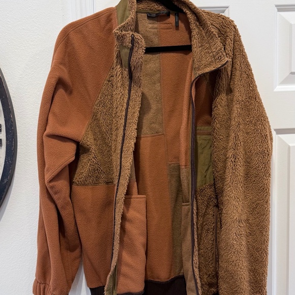 Helmut Lang Brown Faux Fur Sweater Zip Up - Picture 1 of 5